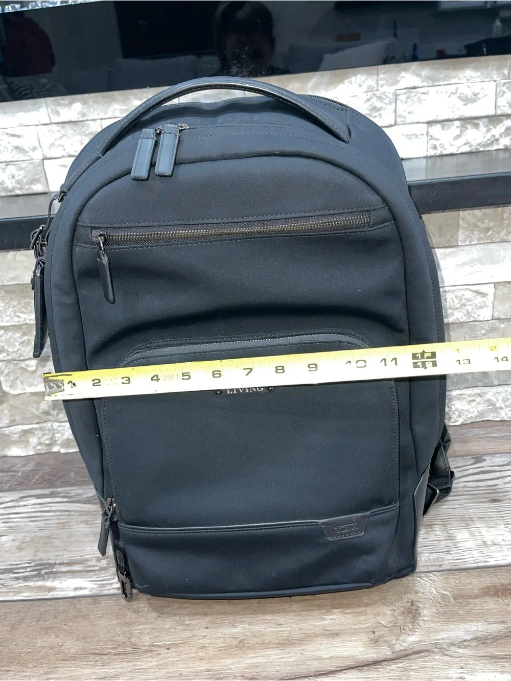 Tumi Harrison Warren Backpack Black Leather/Nylon Unisex. Branded